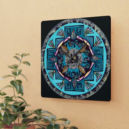 "Hojachakana" Cosmic Clock - Blue Flame Array Home Decor