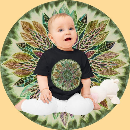 "Krystalhoja Verde" Organic Baby Tee - Blue Flame Array Kids clothes