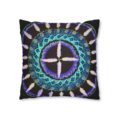 "Cuatro Vientos" Dreamcatcher Pillow Cover - Blue Flame Array Home Decor