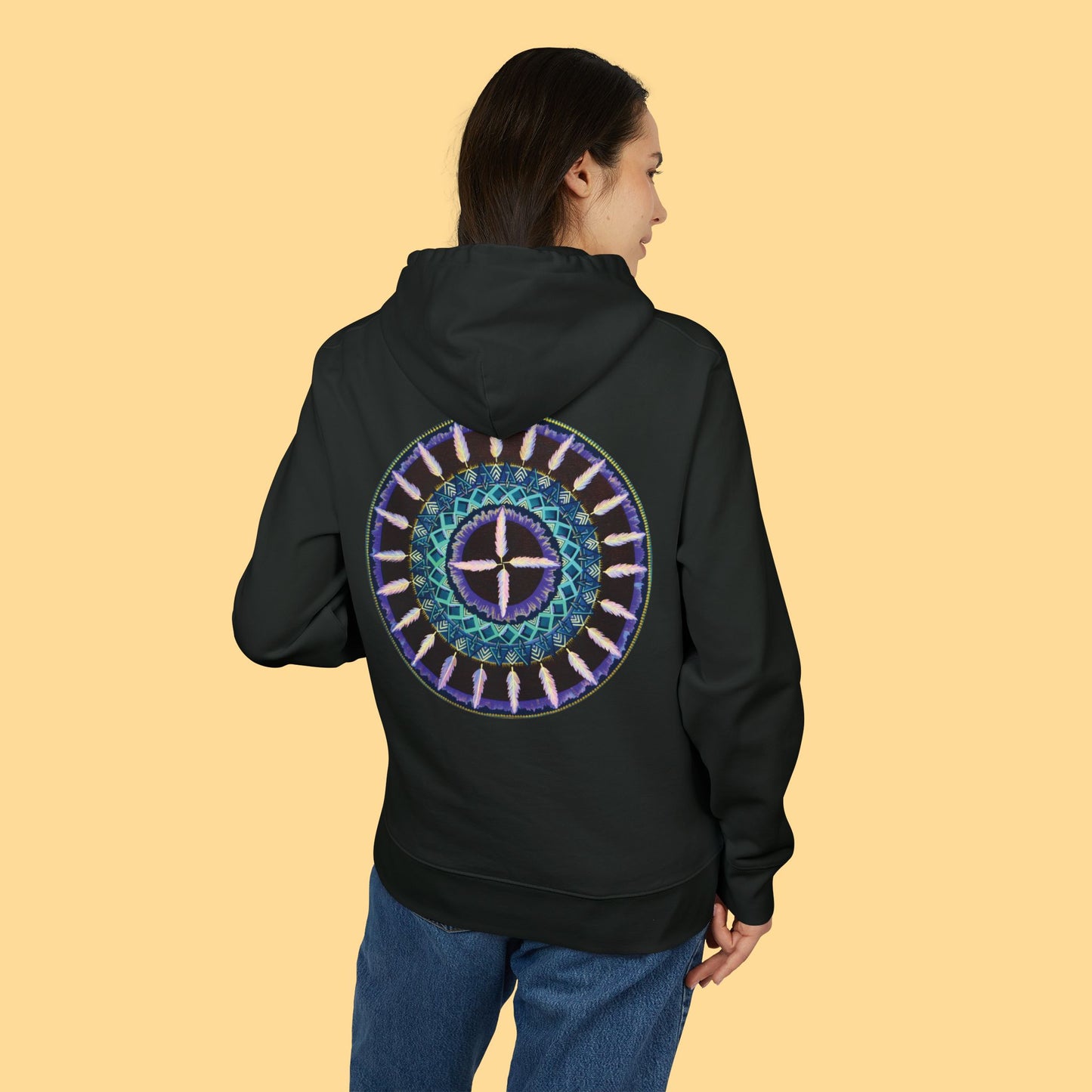 "Cuatro Vientos" Organic Cruiser Hoodie (Font&Back Print)