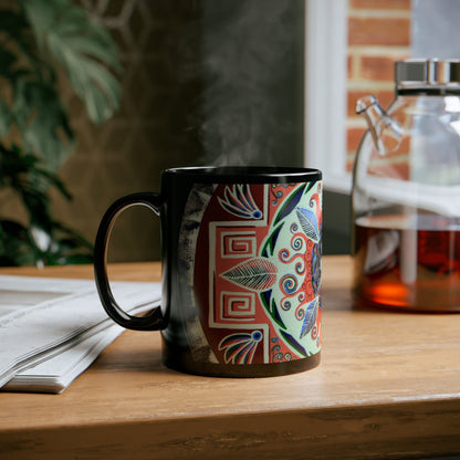 "Rojachakana" Black Ceramic Mug