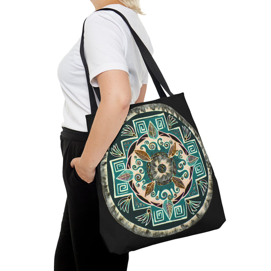 "Hojachakanazura" Tote Bag (All-Over-Print) - Blue Flame Array Large Bags