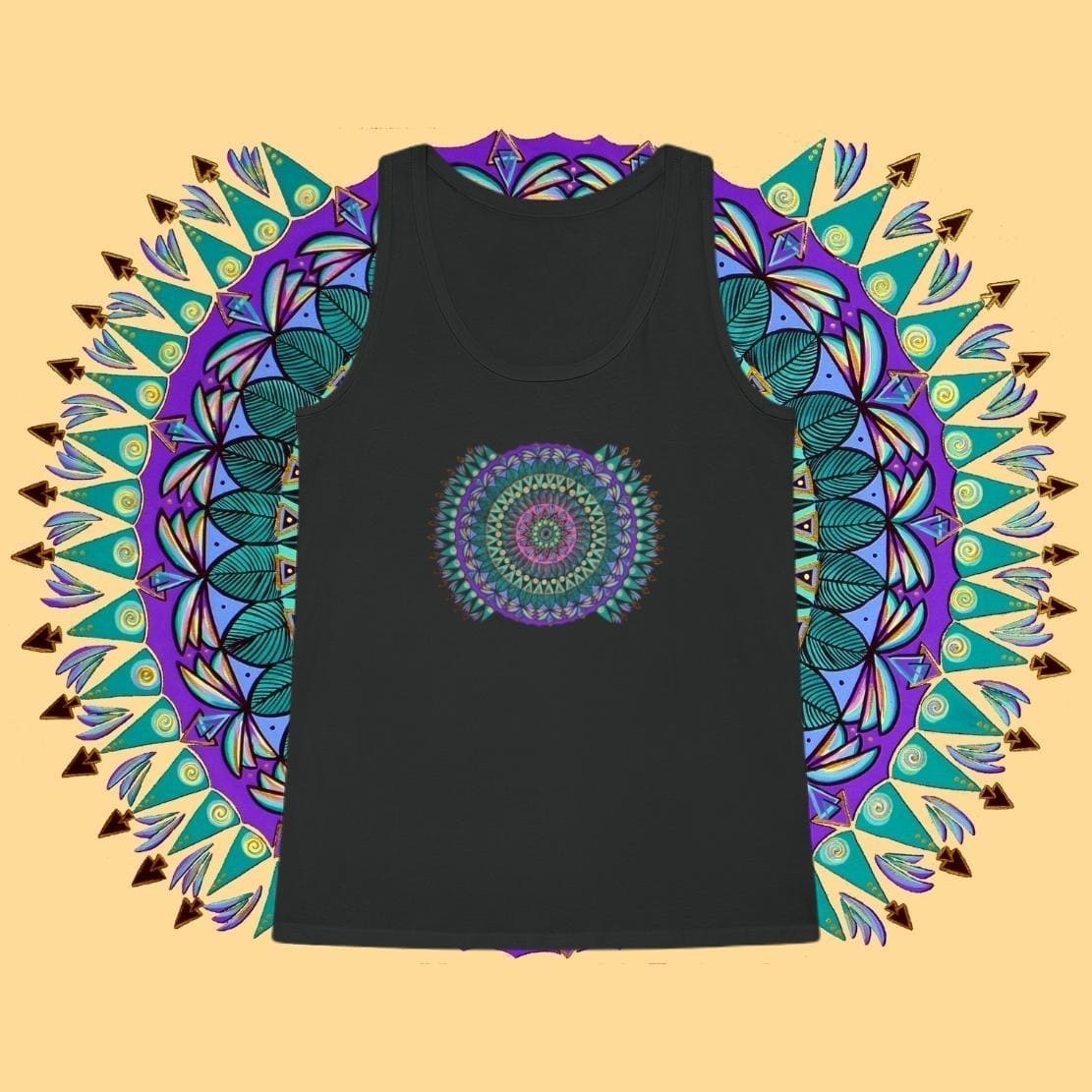 "Mandaladiosa" Ladies Organic Tank Top - Blue Flame Array Tank Top