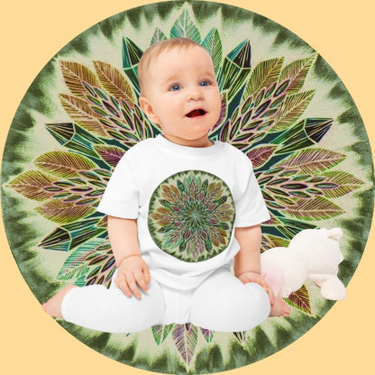 "Krystalhoja Verde" Organic Baby Tee - Blue Flame Array Kids clothes