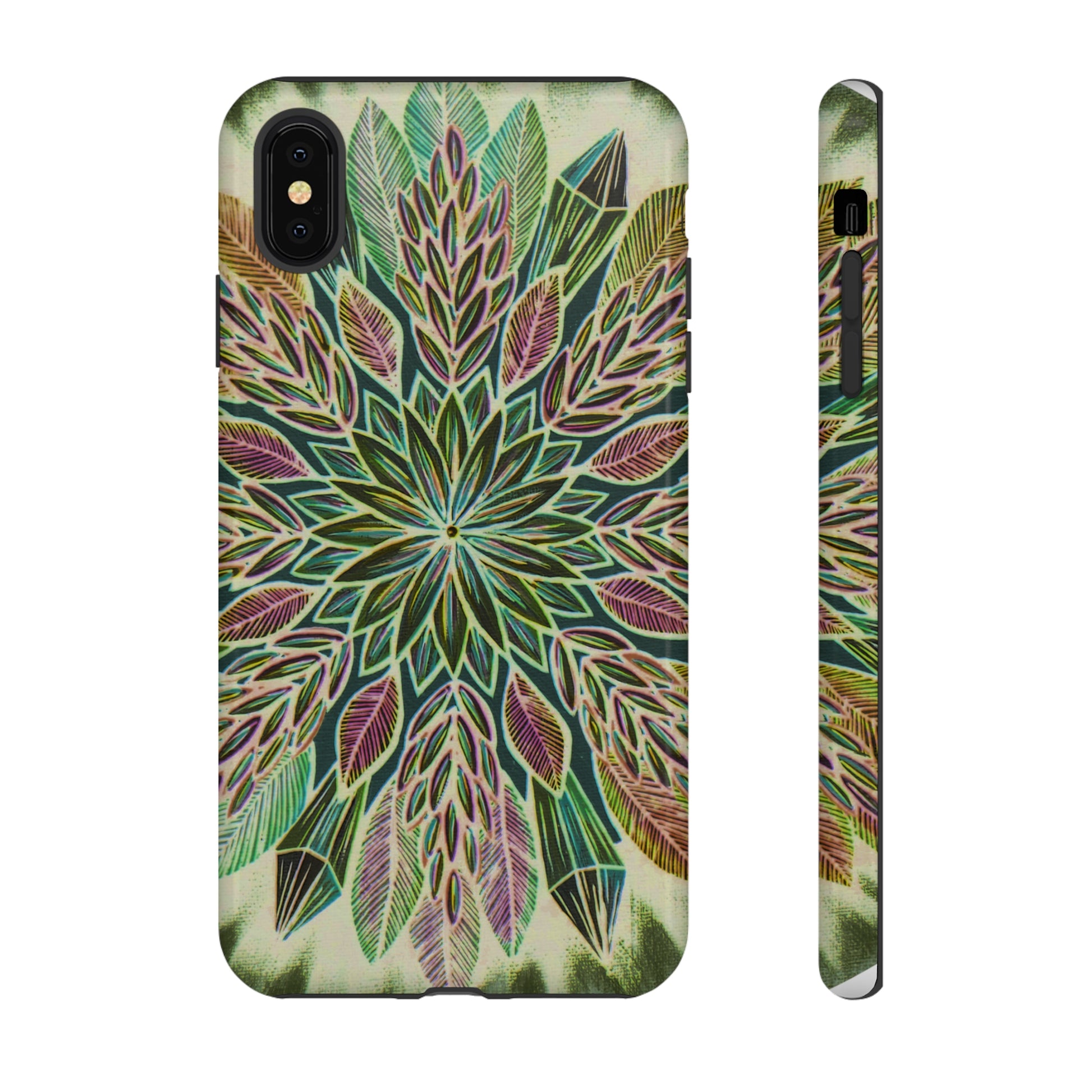 "Krystalhoja Verde" Art Phone Armor - Blue Flame Array iPhone XS MAX / Glossy Phone Case