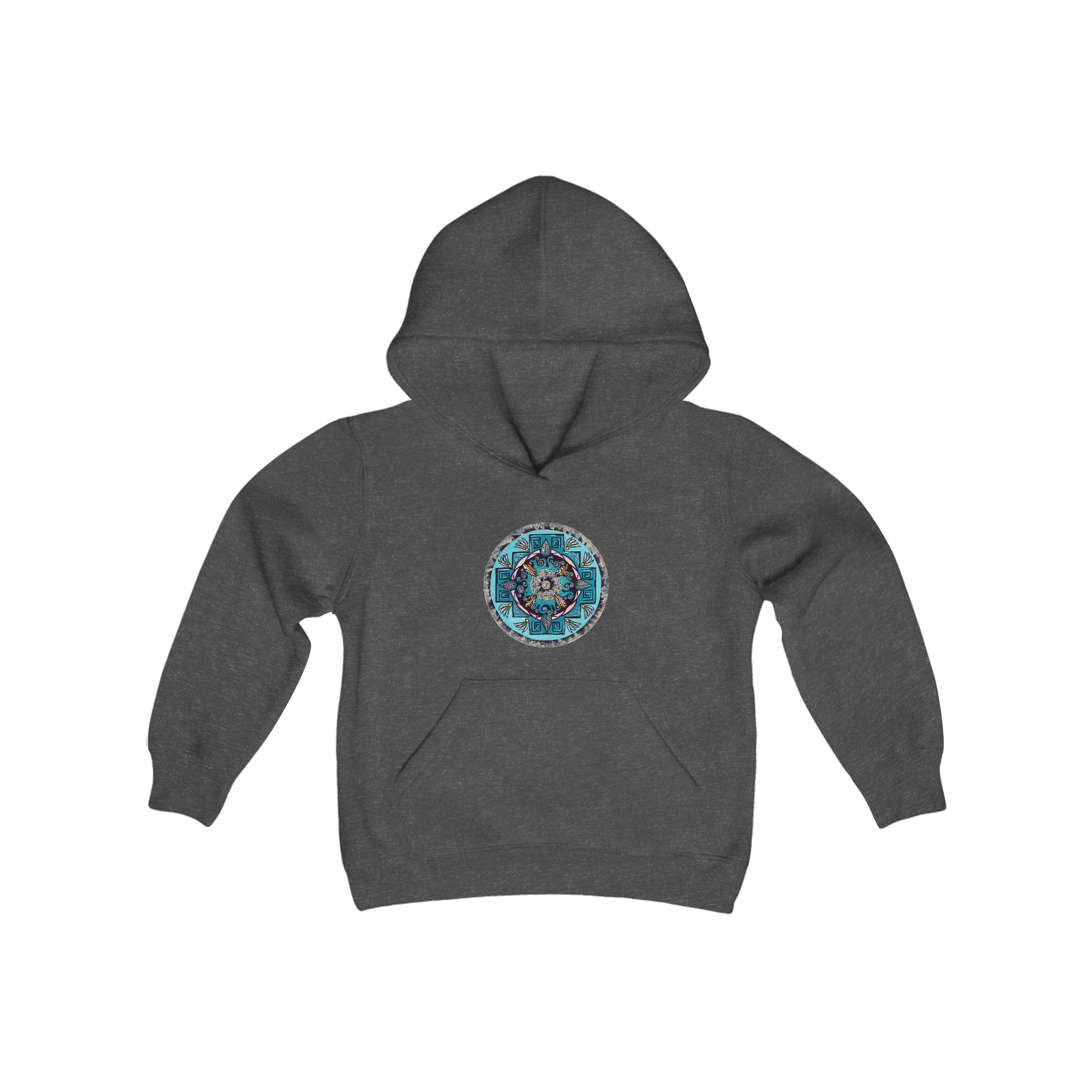 "Hojachakana" Lads & Lasses Hoodie - Blue Flame Array Dark Heather / XS Kids clothes