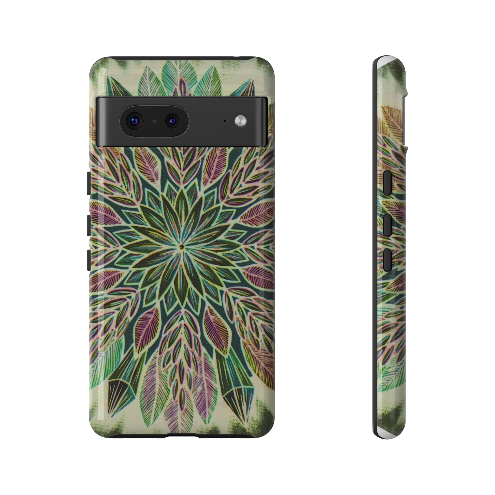 "Krystalhoja Verde" Art Phone Armor - Blue Flame Array Google Pixel 7 / Glossy Phone Case