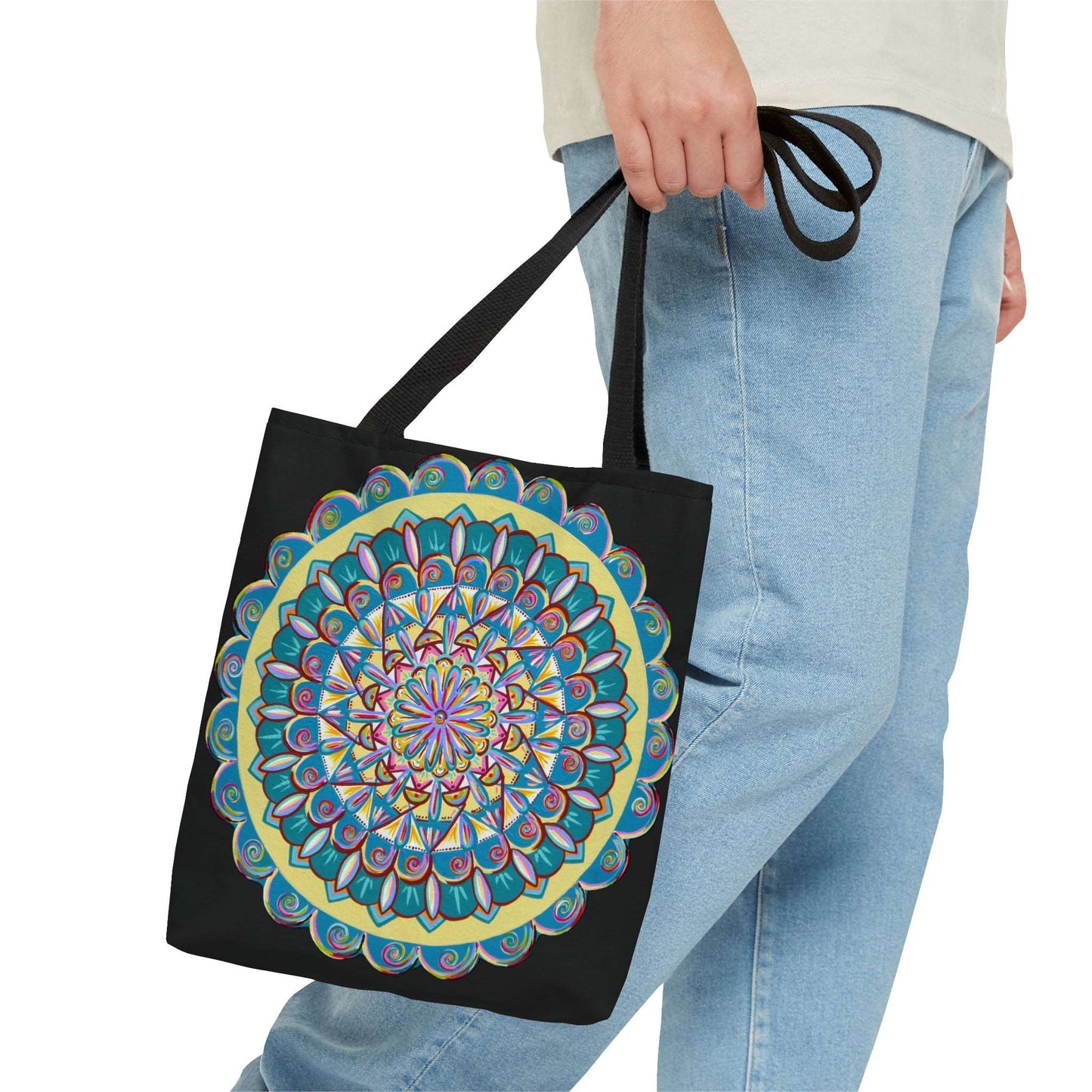 "Almandalayana" Tote Bag (All-Over-Print) - Blue Flame Array Small Bags