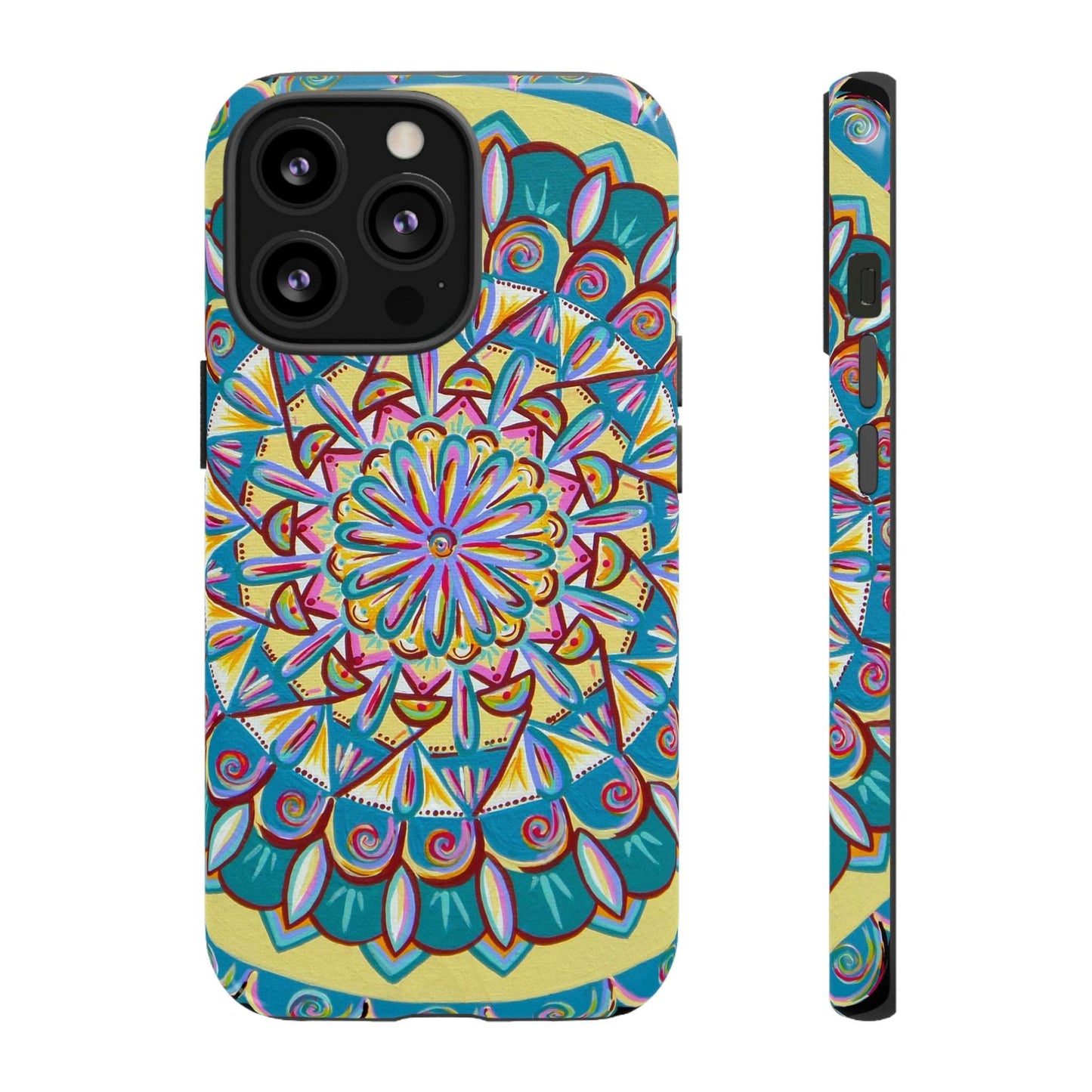 "Almandalayana" Art Phone Armor - Blue Flame Array iPhone 13 Pro / Glossy Phone Case