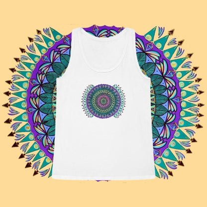 "Mandaladiosa" Ladies Organic Tank Top - Blue Flame Array Tank Top