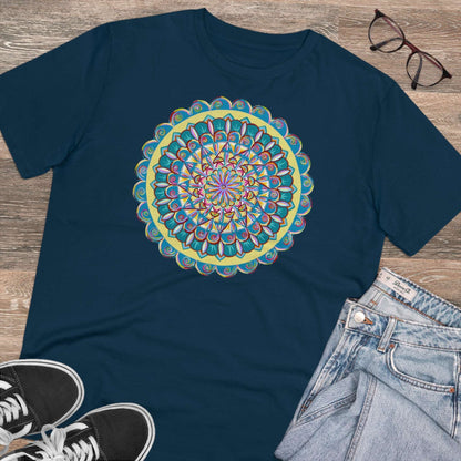 "Almandalayana" Lords & Ladies Organic TriniTee - Blue Flame Array French Navy / 2XS T-Shirt