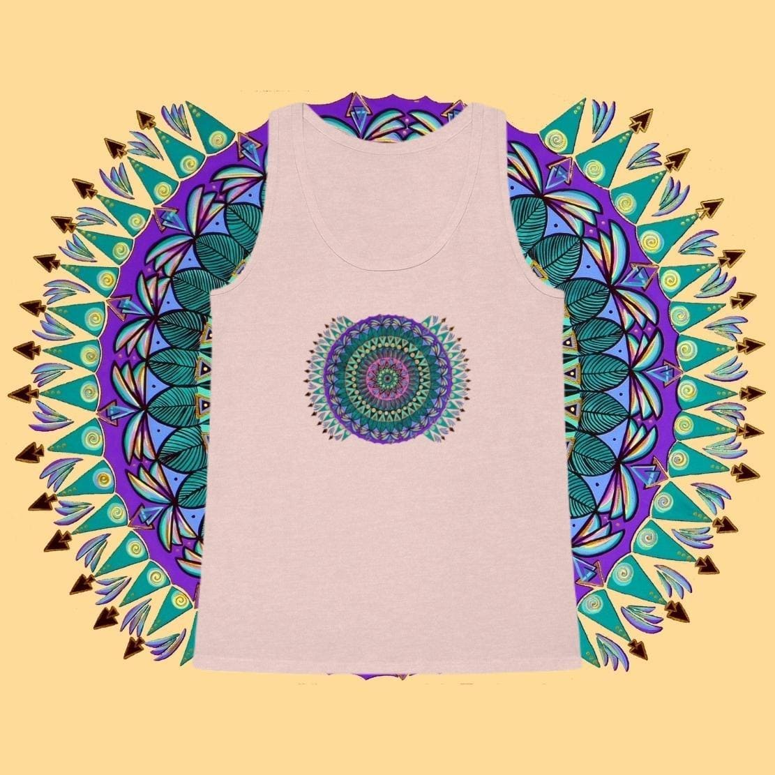 "Mandaladiosa" Ladies Organic Tank Top - Blue Flame Array Tank Top