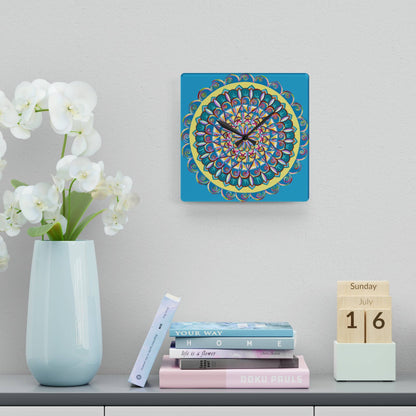 "Almandalayana" Cosmic Clock - Blue Flame Array Home Decor