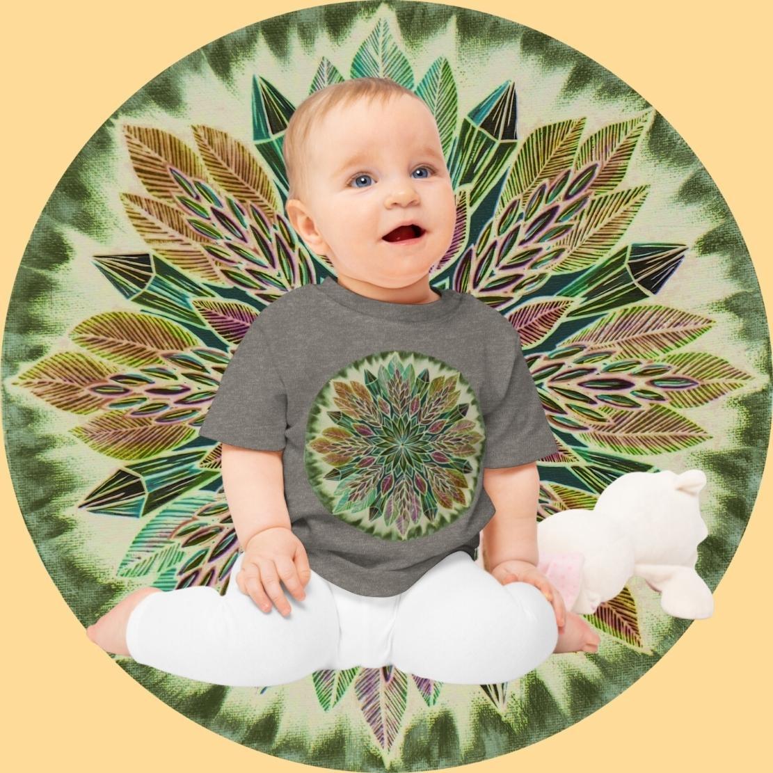 "Krystalhoja Verde" Organic Baby Tee - Blue Flame Array Kids clothes