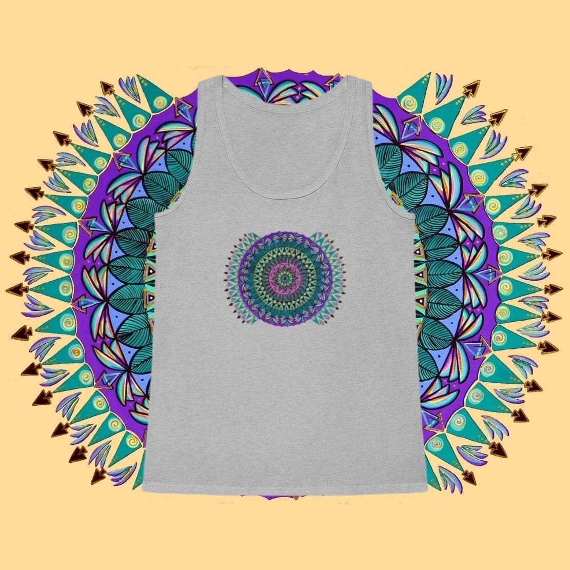 "Mandaladiosa" Ladies Organic Tank Top - Blue Flame Array Tank Top