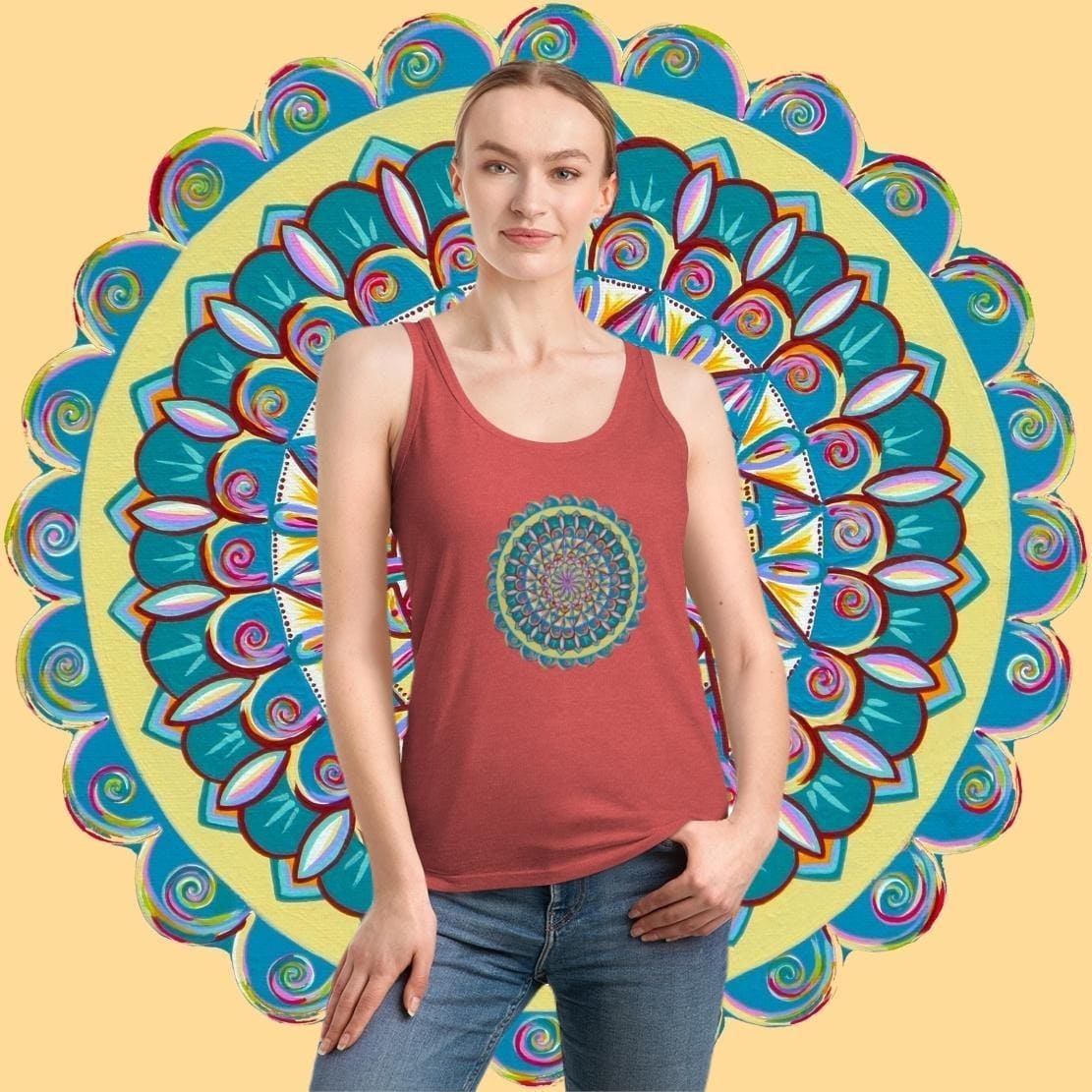 "Almandalayana" Ladies Organic Tank Top - Blue Flame Array Tank Top