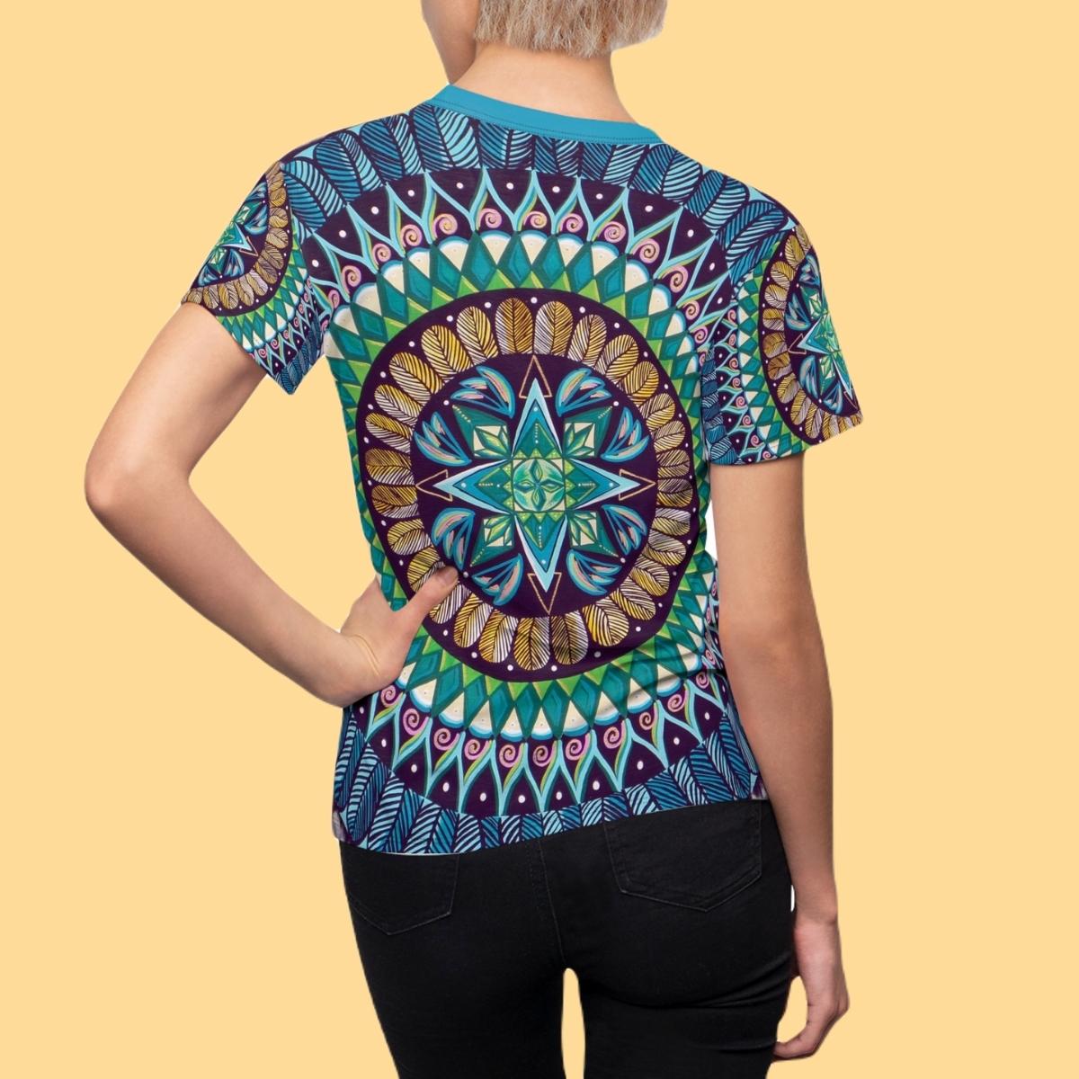 "AquilazurA Kryst'dala" Ladies T-Shirt - Blue Flame Array All Over Prints