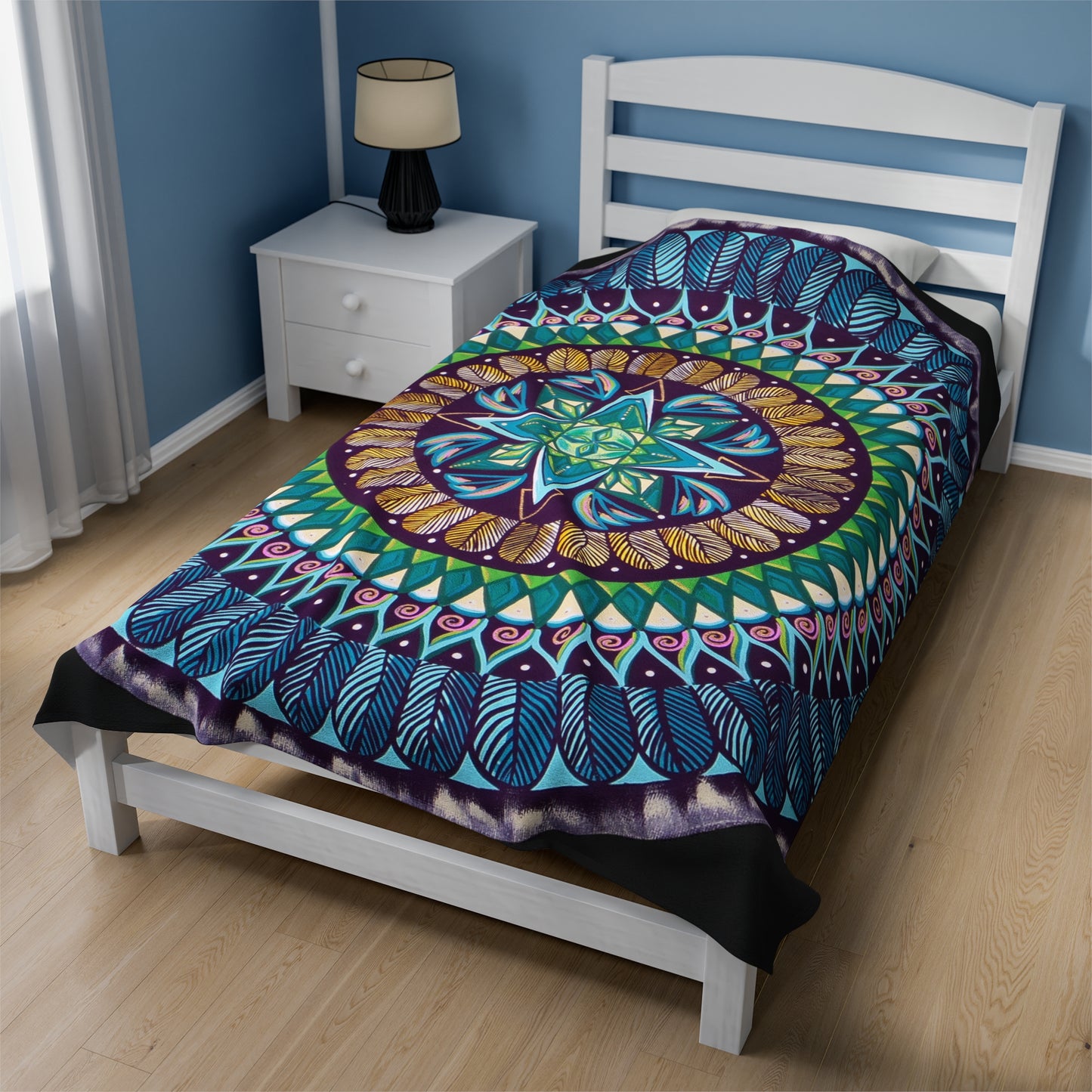 "AquilazurA Kryst'dala" Dreamcatcher Blanket - Blue Flame Array All Over Prints