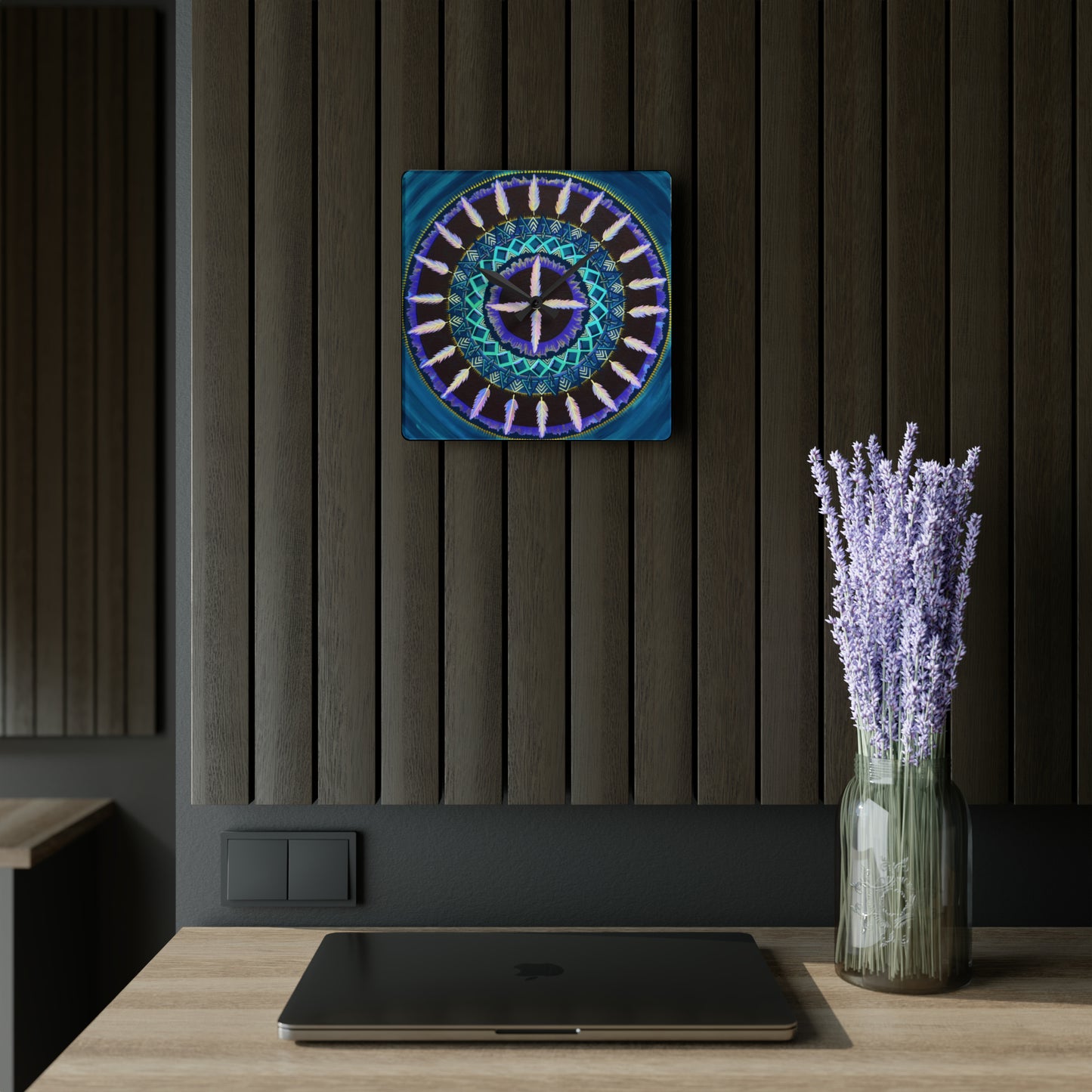 "Cuatro Vientos" Cosmic Clock - Blue Flame Array Home Decor