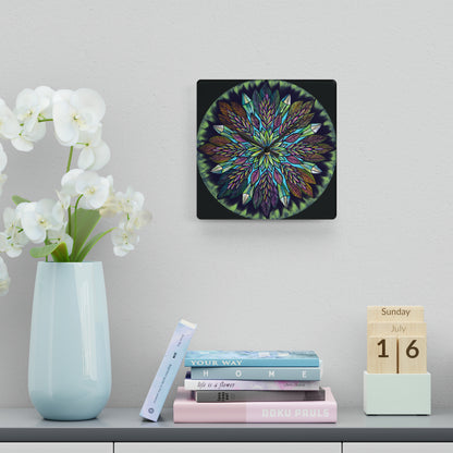 "Krystalhoja" Cosmic Clock - Blue Flame Array Home Decor