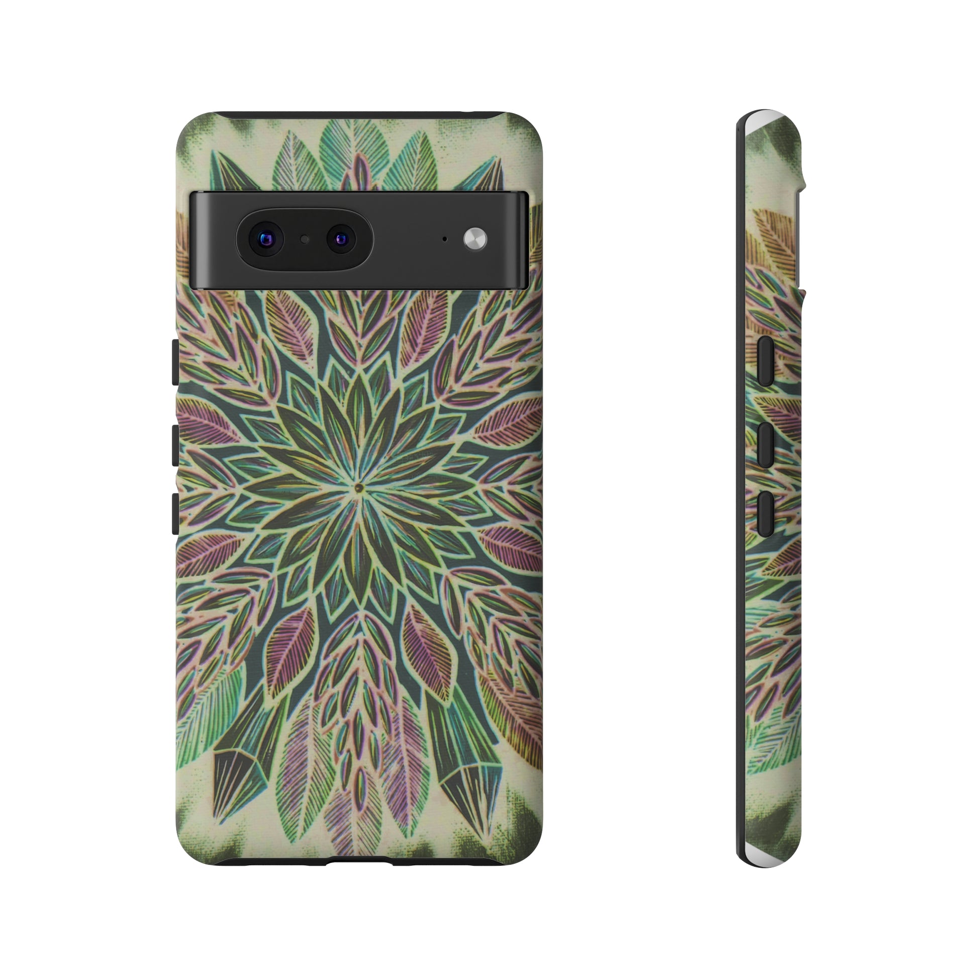 "Krystalhoja Verde" Art Phone Armor - Blue Flame Array Google Pixel 7 / Matte Phone Case