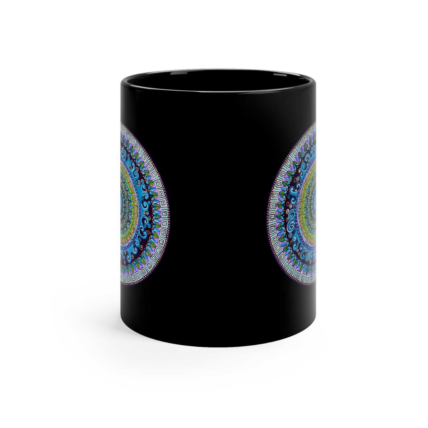 "Mandaquala" Black Ceramic Mug