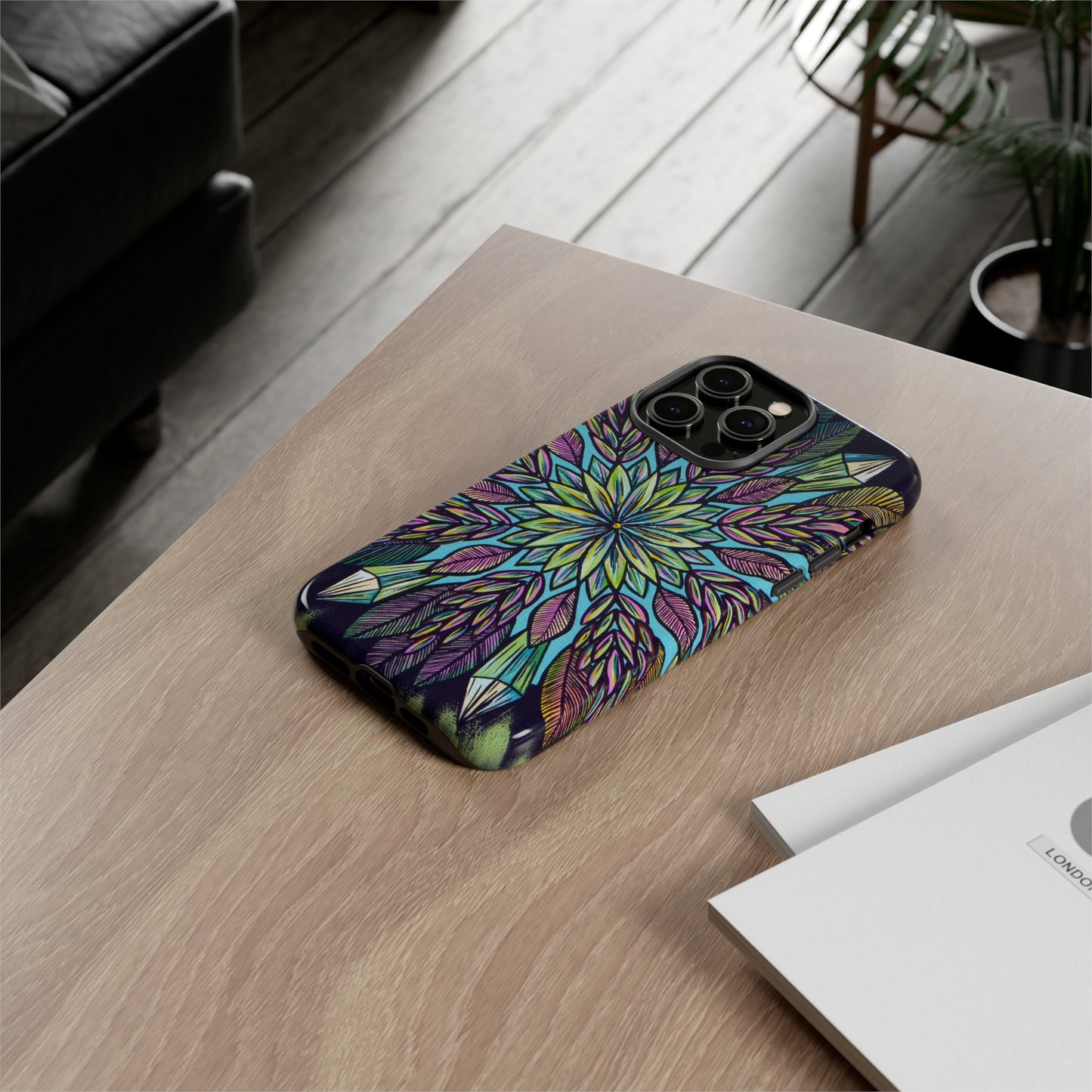 "Krystalhoja" Art Phone Armor - Blue Flame Array Phone Case