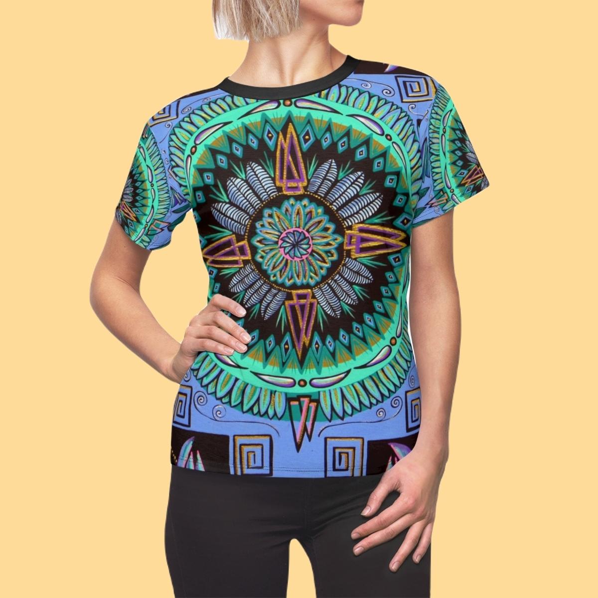 "Plumachakana" Ladies T-Shirt - Blue Flame Array All Over Prints