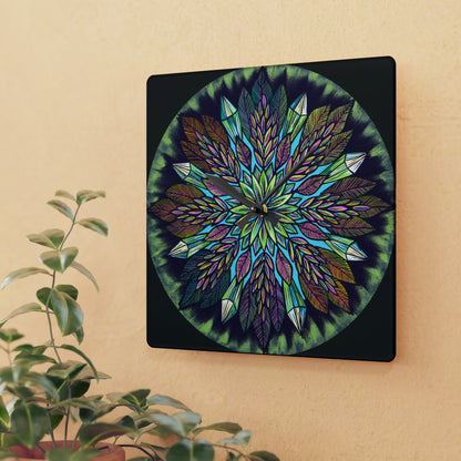 "Krystalhoja" Cosmic Clock - Blue Flame Array Home Decor