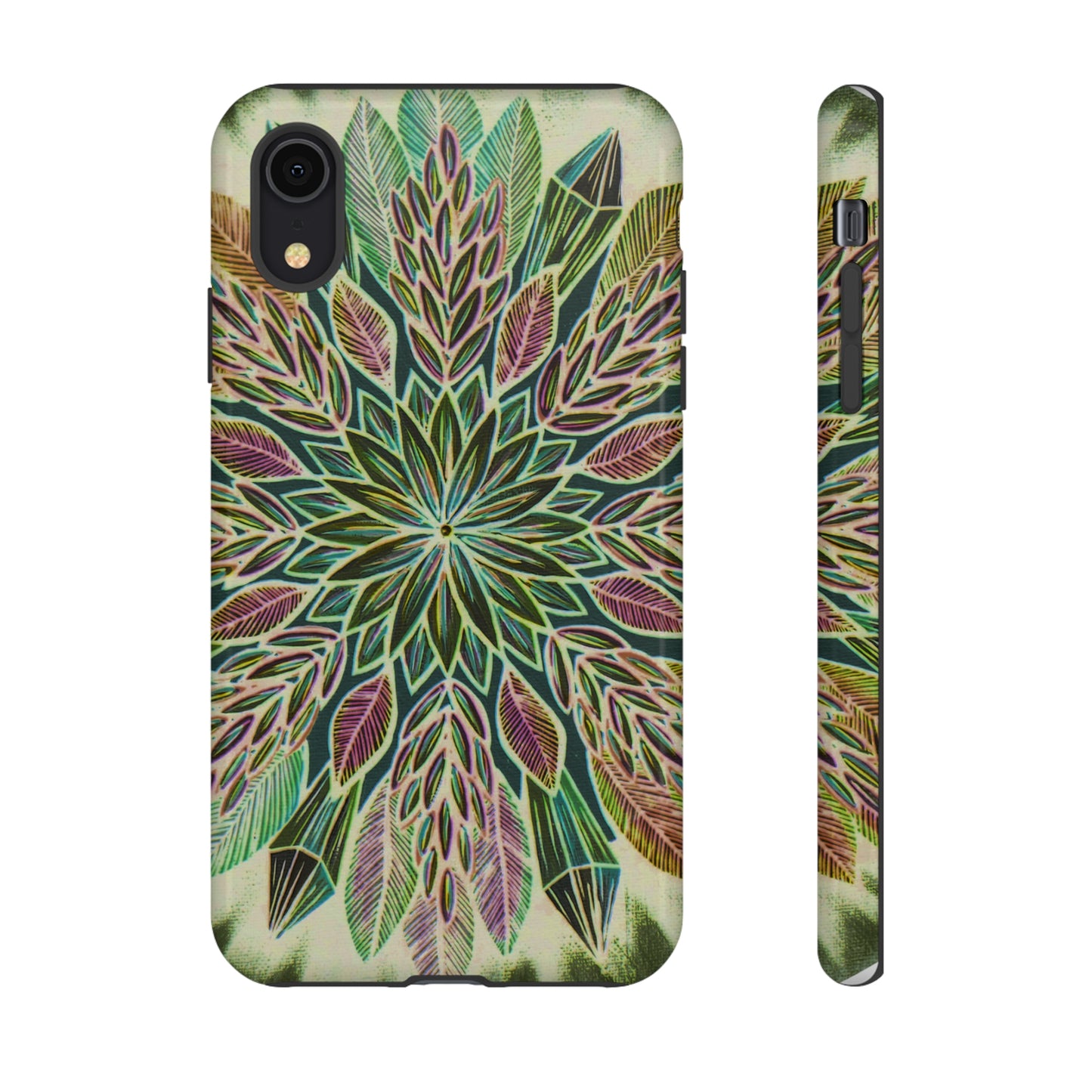 "Krystalhoja Verde" Art Phone Armor - Blue Flame Array iPhone XR / Glossy Phone Case