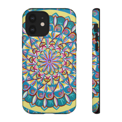 "Almandalayana" Art Phone Armor - Blue Flame Array iPhone 12 / Glossy Phone Case