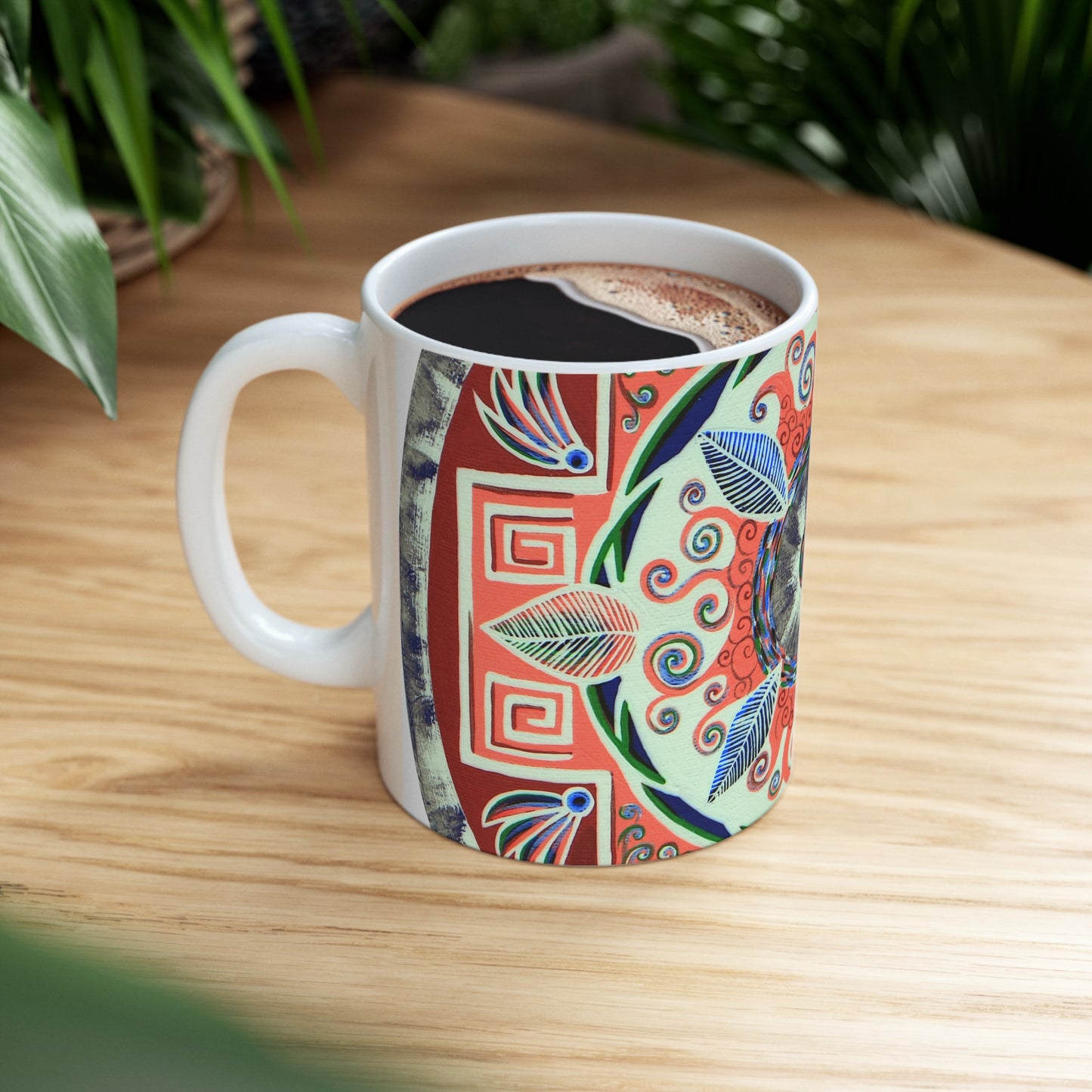 "Rojachakana" White Ceramic Mug