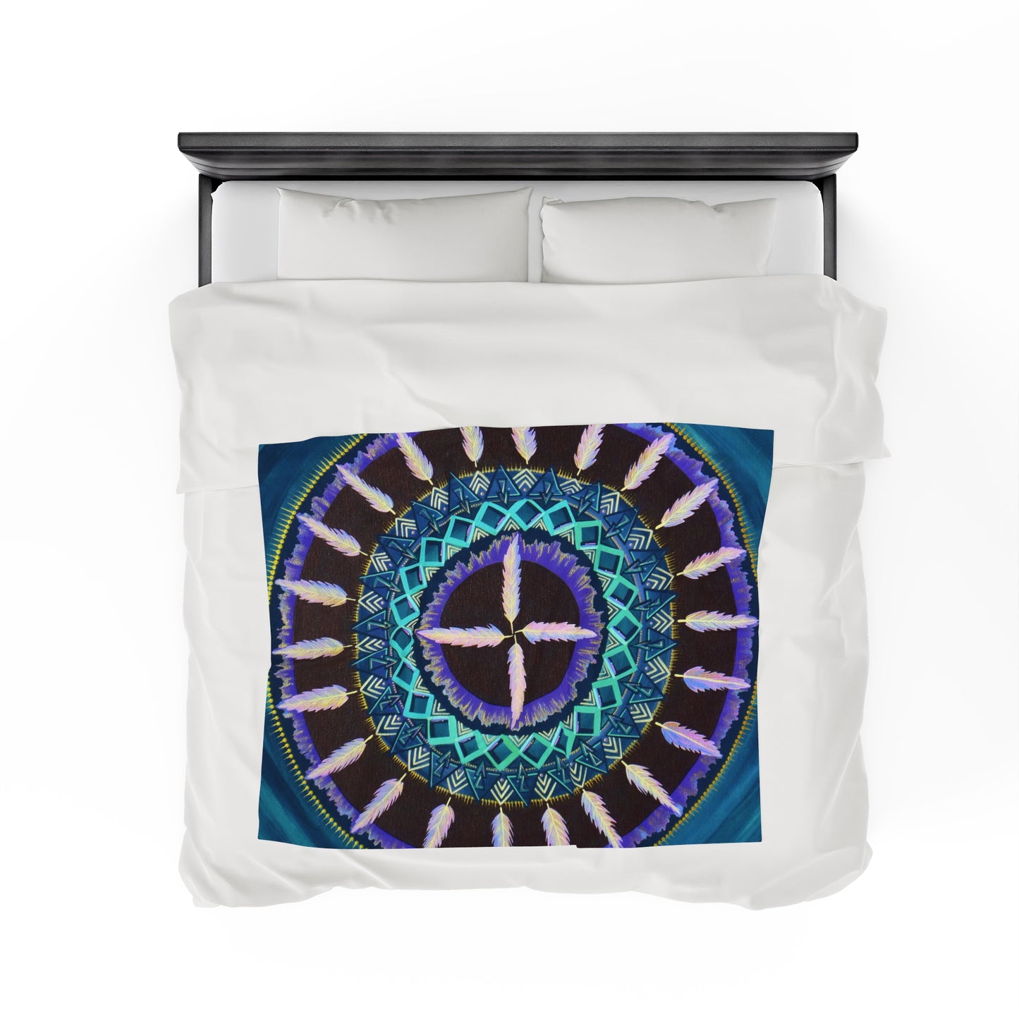 "Cuatro Vientos" Dreamcatcher Blanket - Blue Flame Array All Over Prints