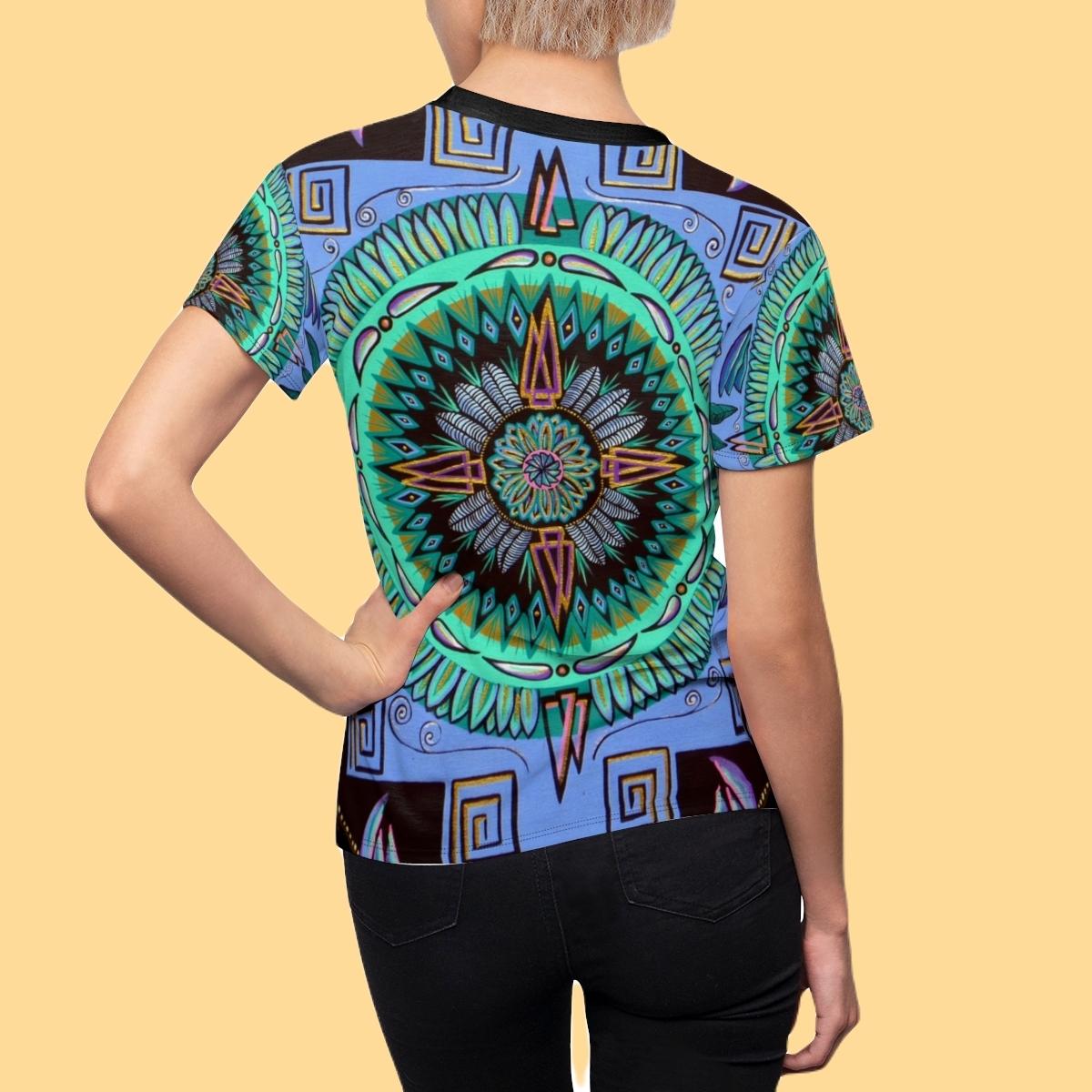 "Plumachakana" Ladies T-Shirt - Blue Flame Array All Over Prints