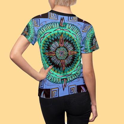 "Plumachakana" Ladies T-Shirt - Blue Flame Array All Over Prints