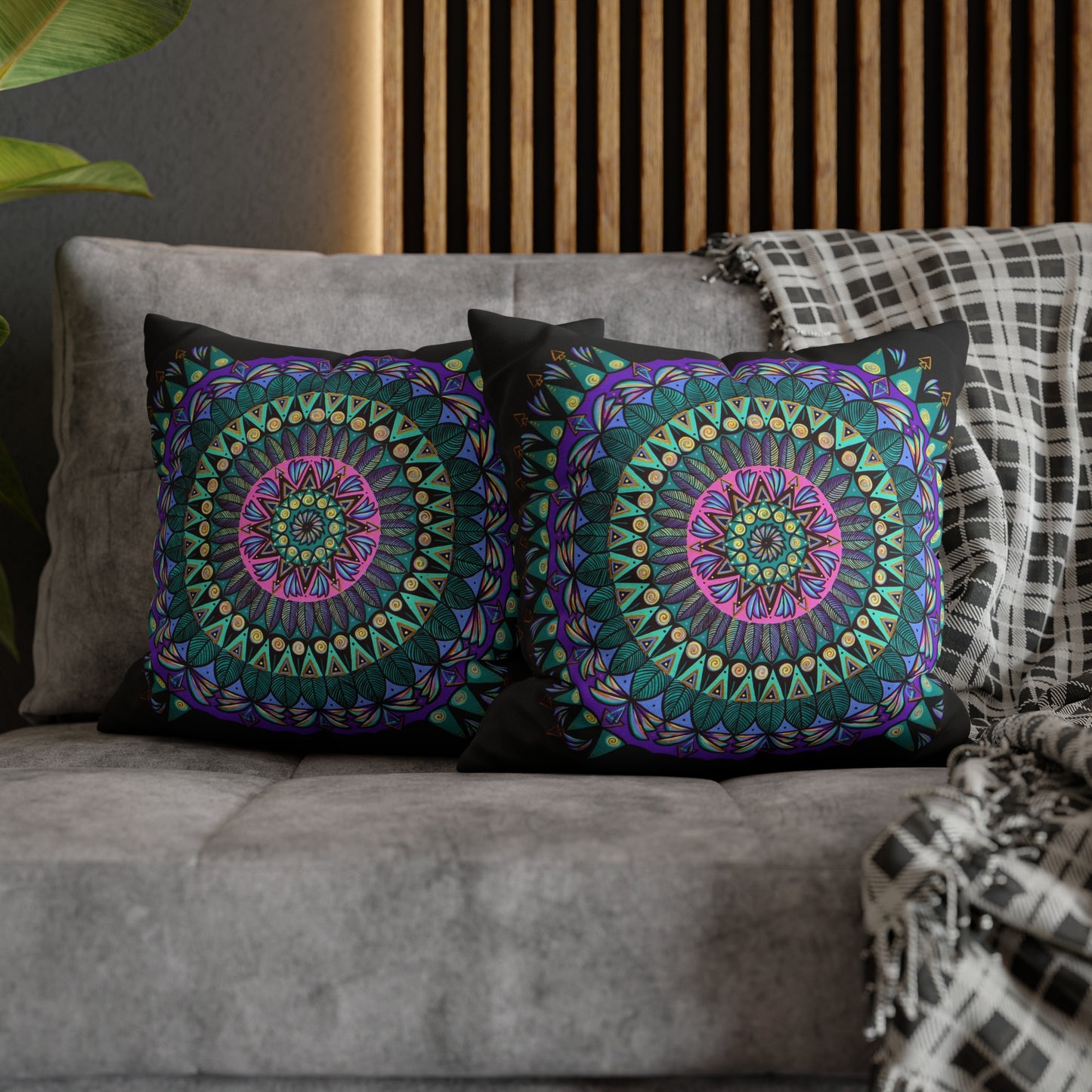 "Mandaladiosa" Dreamcatcher Pillow Cover - Blue Flame Array Home Decor