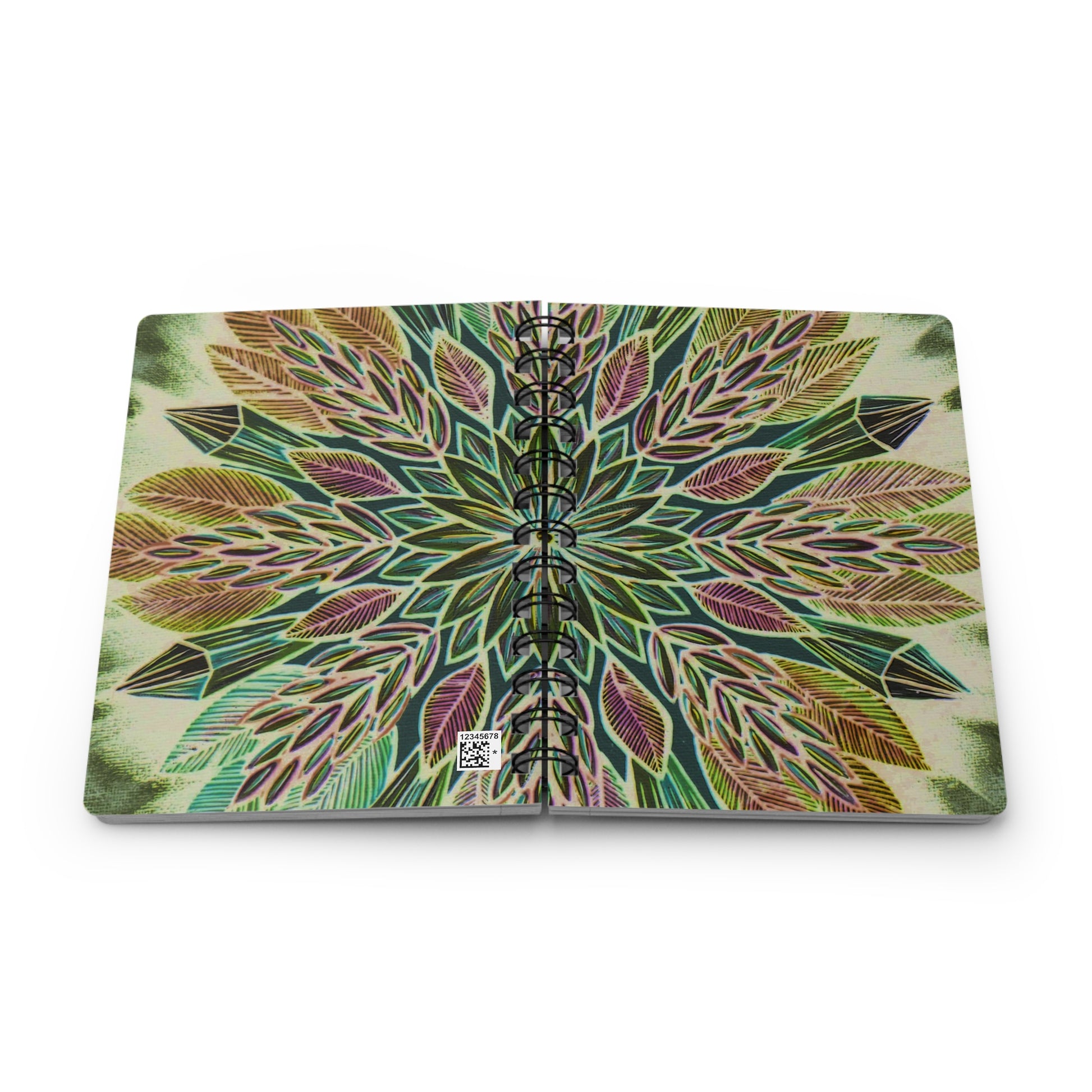 "Krystalhoja Verde" Spiral Bound Journal - Blue Flame Array Paper products