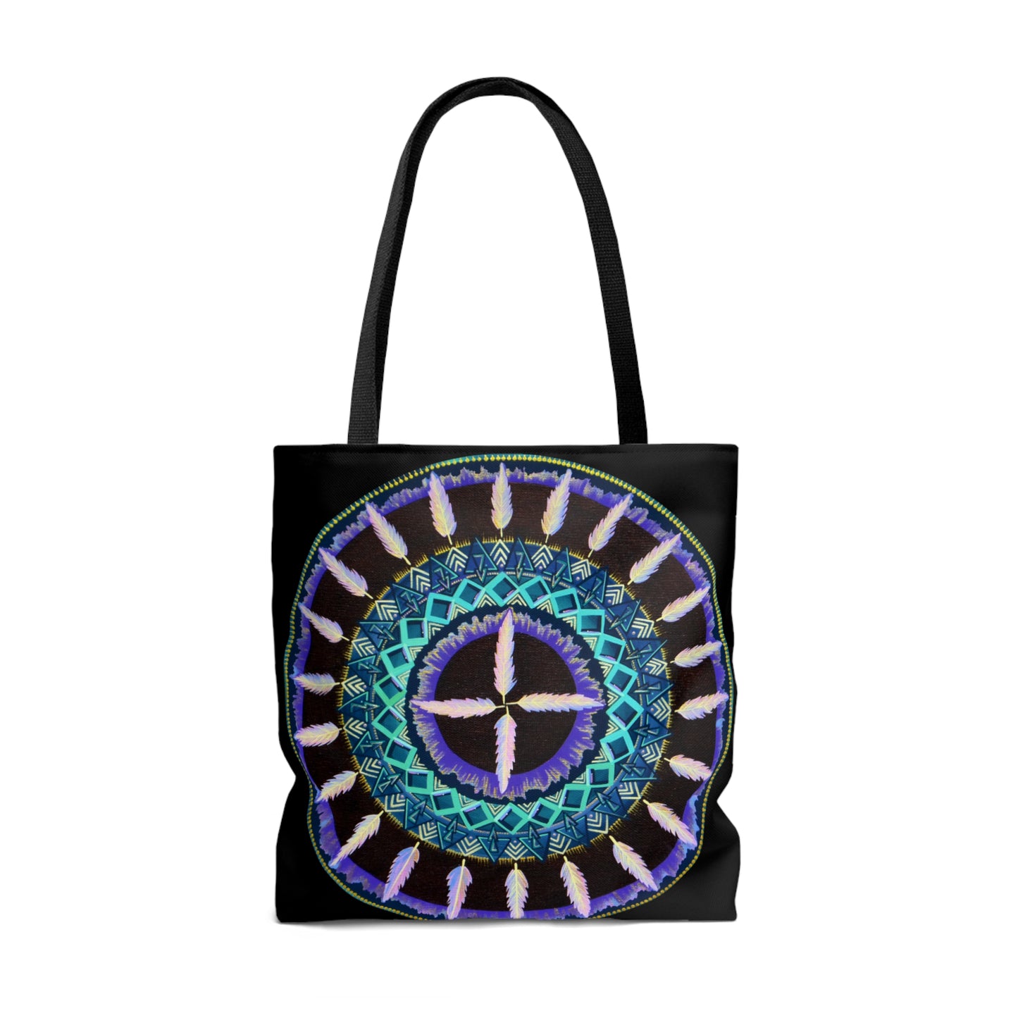 "Cuatro Vientos" Tote Bag (All-Over-Print) - Blue Flame Array Bags