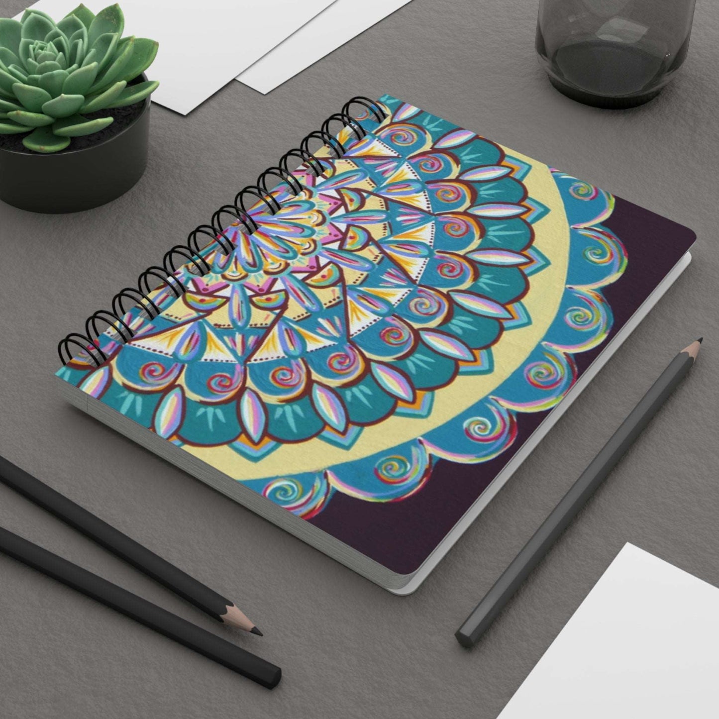 "Almandalayana" Spiral Bound Journal - Blue Flame Array One Size Paper products