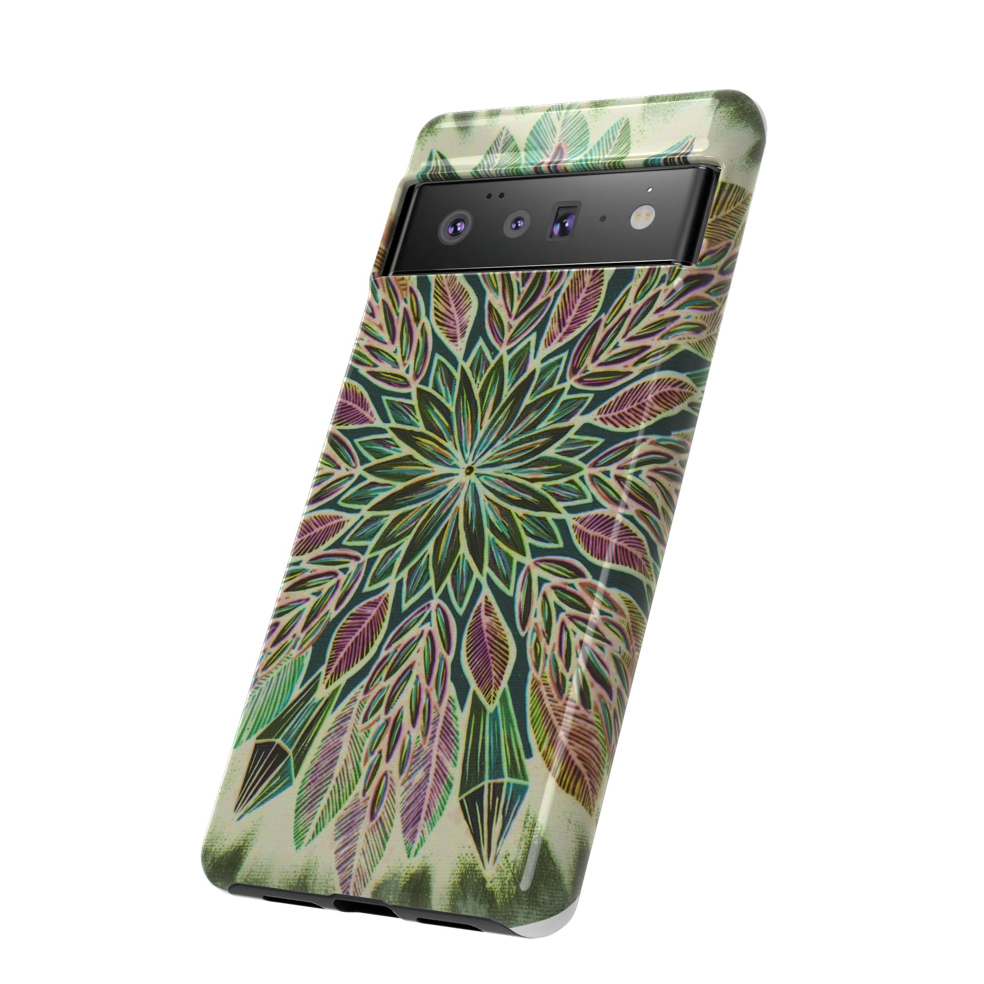 "Krystalhoja Verde" Art Phone Armor - Blue Flame Array Phone Case