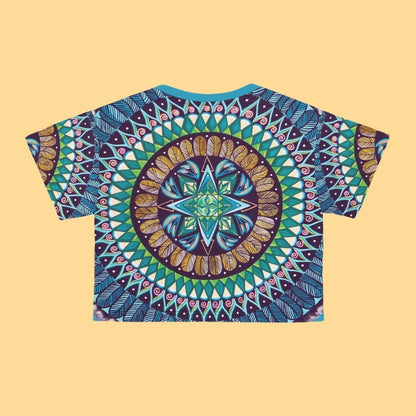 "AquilazurA Kryst'dala" Crop Tee - Blue Flame Array All Over Prints