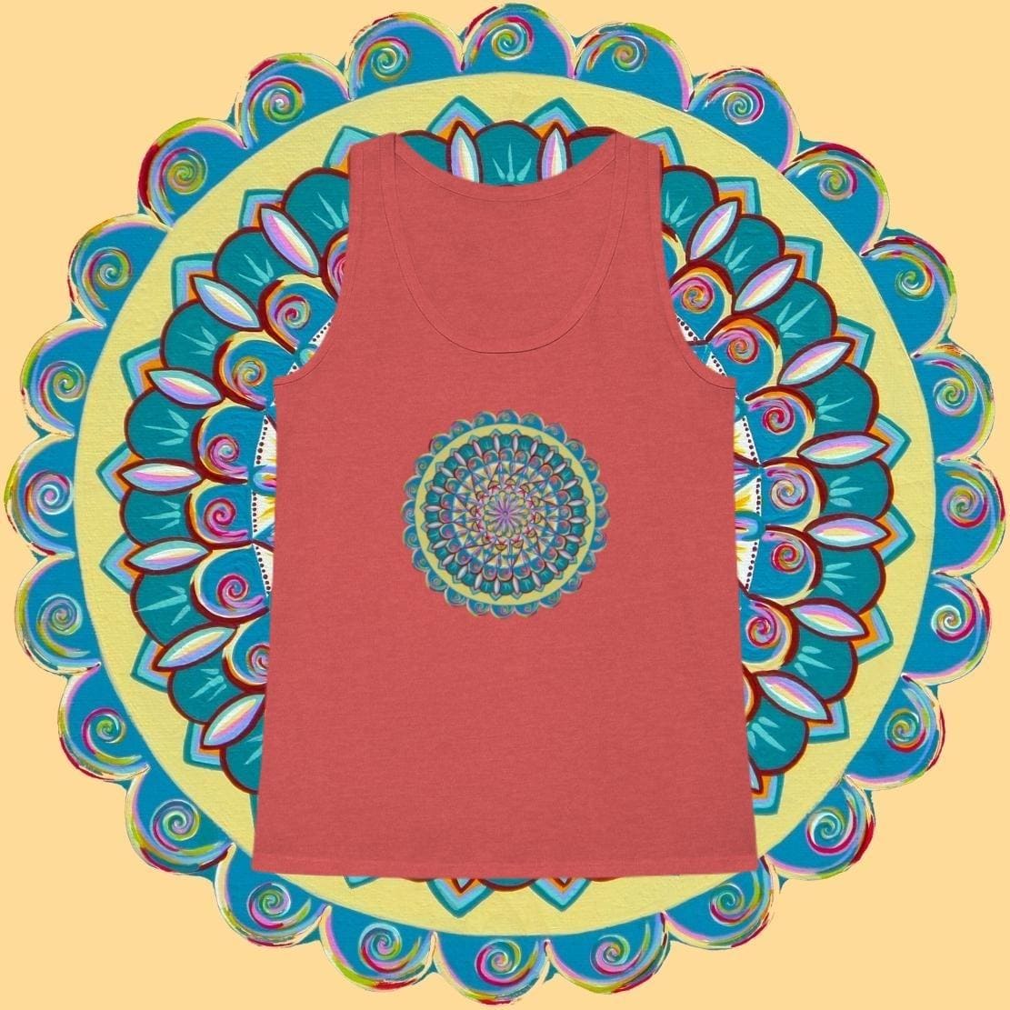 "Almandalayana" Ladies Organic Tank Top - Blue Flame Array Tank Top