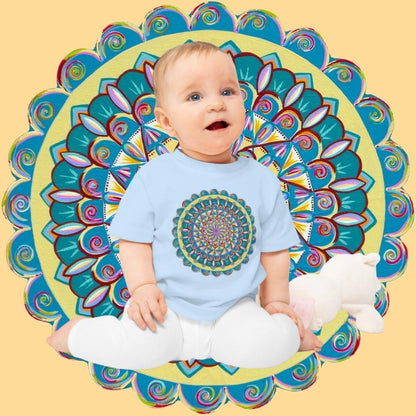 "Almandalayana" Organic Baby Tee - Blue Flame Array Kids clothes