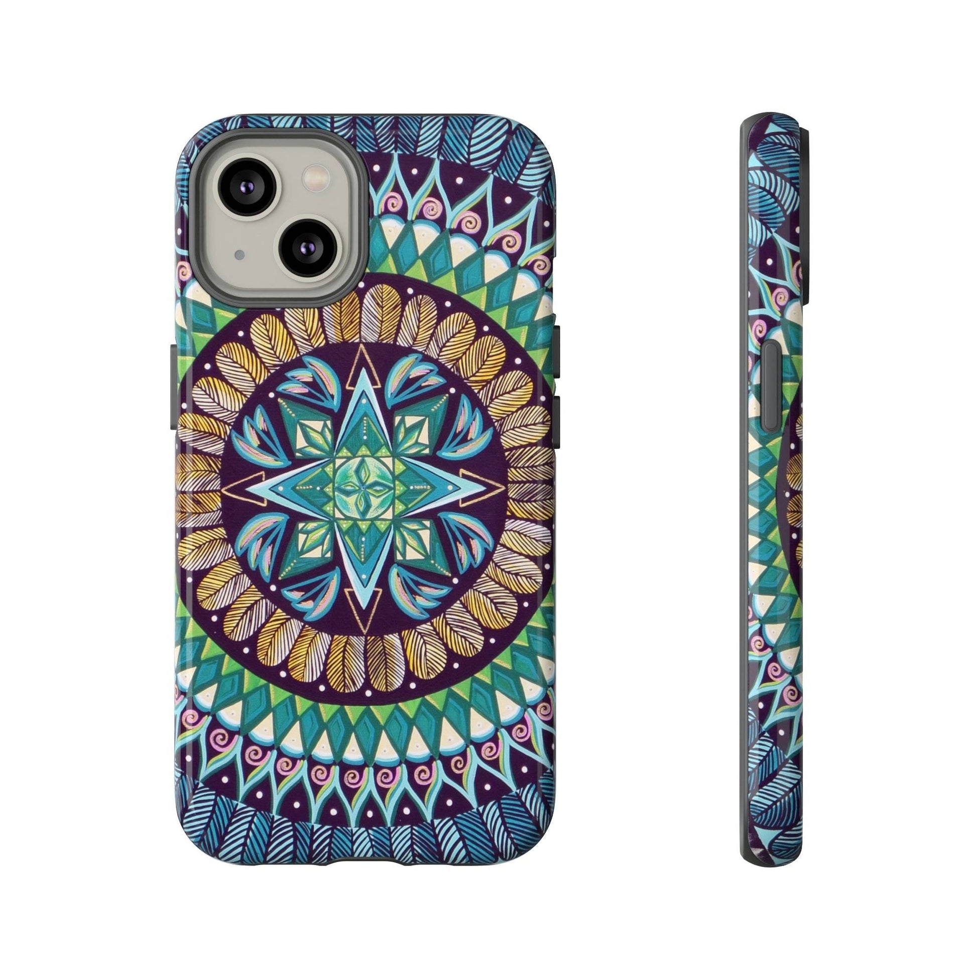 "AquilazurA Kryst'dala" Art Phone Armor - Blue Flame Array iPhone 14 / Glossy Phone Case