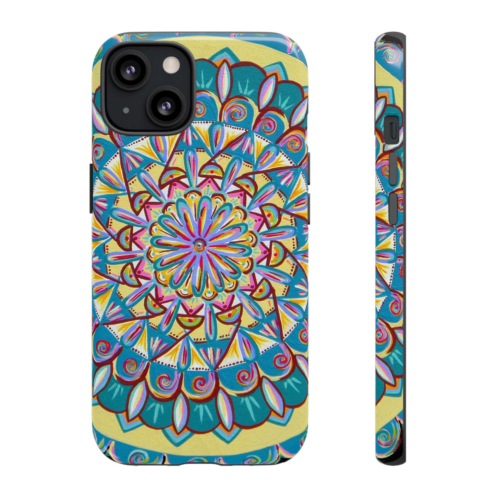 "Almandalayana" Art Phone Armor - Blue Flame Array iPhone 13 / Glossy Phone Case