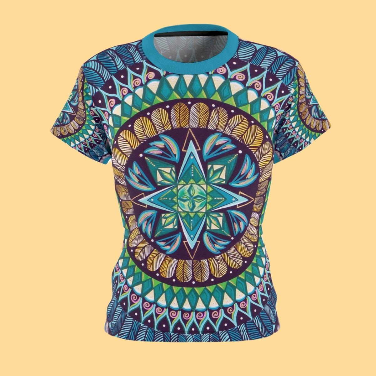 "AquilazurA Kryst'dala" Ladies T-Shirt - Blue Flame Array All Over Prints