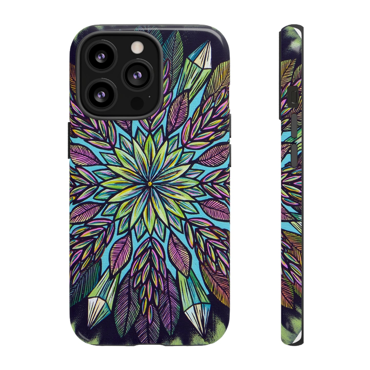 "Krystalhoja" Art Phone Armor - Blue Flame Array iPhone 13 Pro / Glossy Phone Case