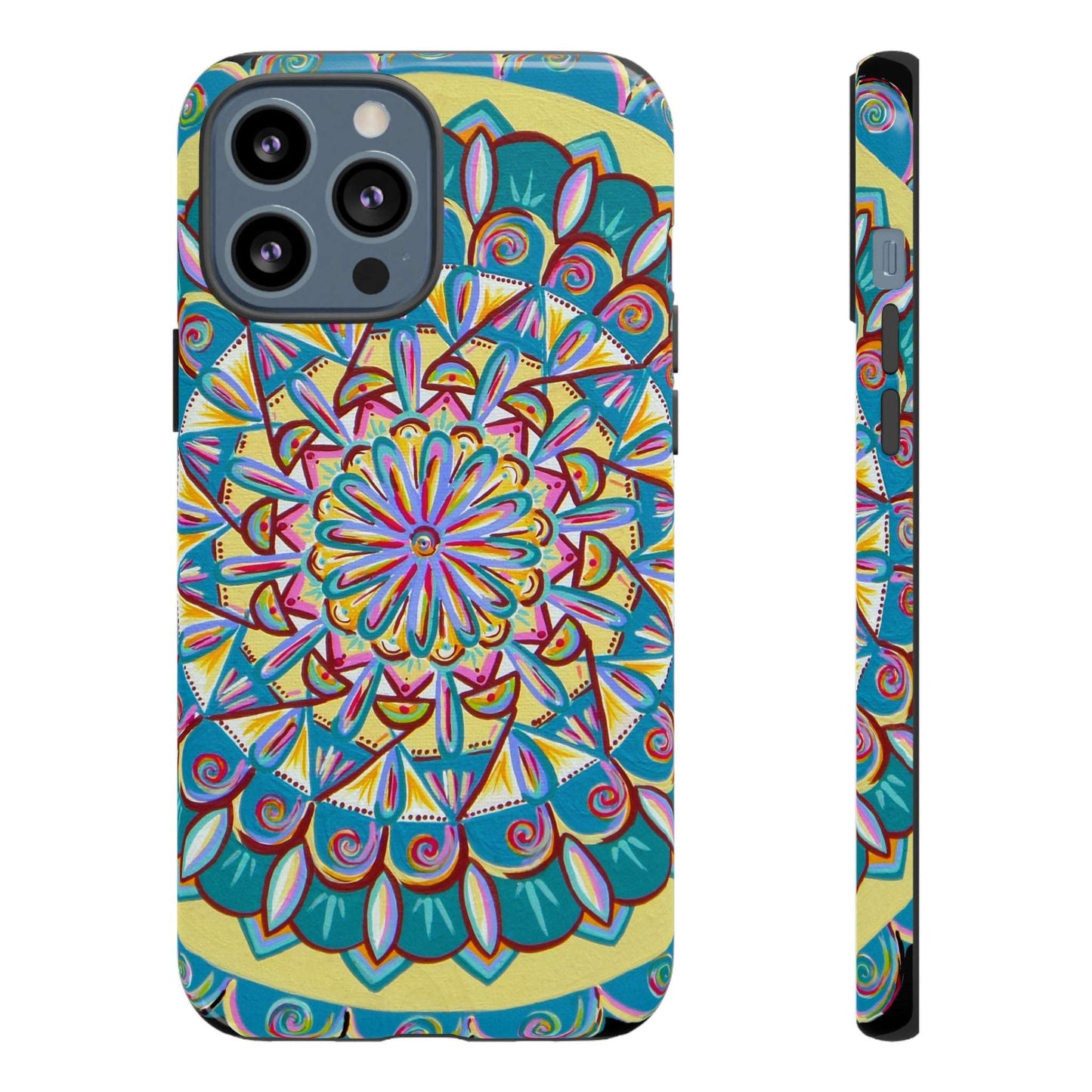 "Almandalayana" Art Phone Armor - Blue Flame Array iPhone 13 Pro Max / Glossy Phone Case