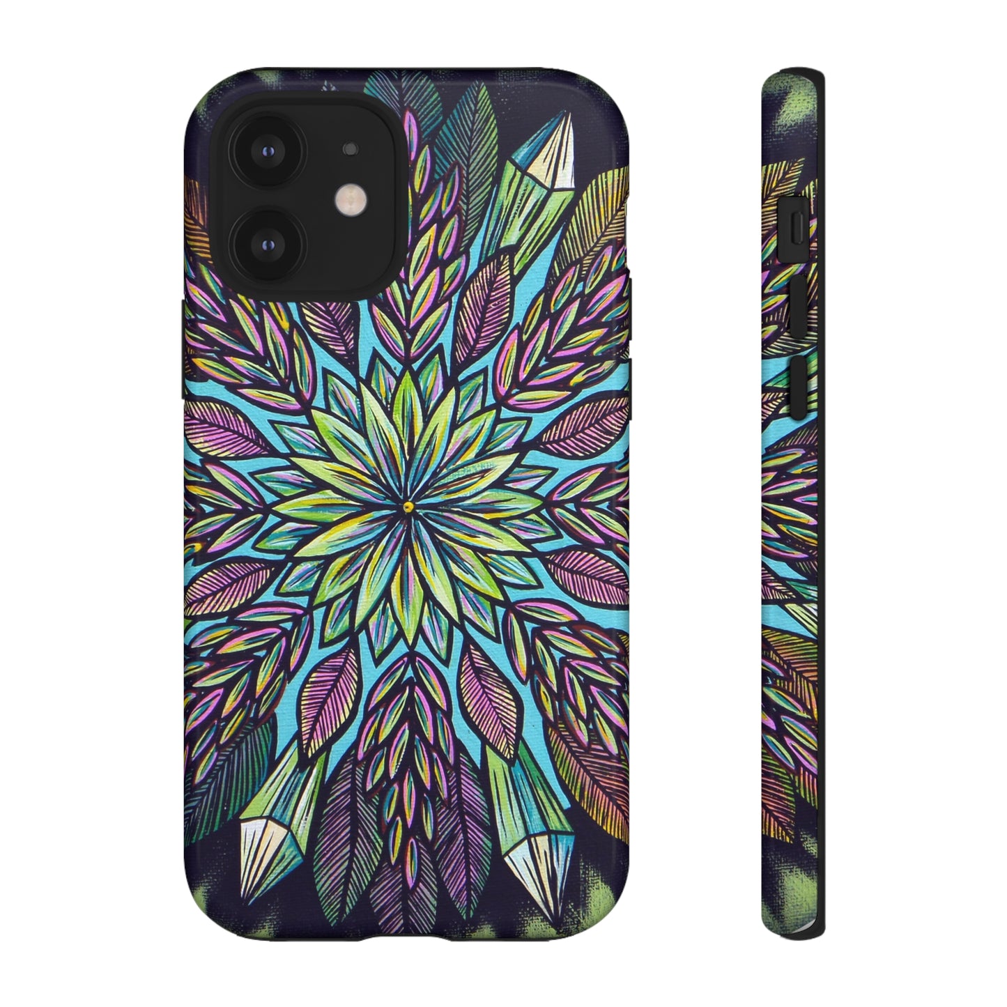 "Krystalhoja" Art Phone Armor - Blue Flame Array iPhone 12 / Glossy Phone Case