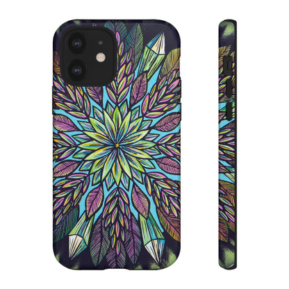 "Krystalhoja" Art Phone Armor - Blue Flame Array iPhone 12 / Glossy Phone Case